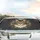 Striped Tabby Cat Emerald Eyes Botanical Paw Prints - Home Decor Gift for Cat Lover Car Sunshade - 5