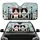 Tuxedo Cats Fuchsia Bow Royal Blue Bow Cityscape - Cat Lover Home Decor Gift Car Sunshade - 1