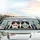 Tuxedo Cats Fuchsia Bow Royal Blue Bow Cityscape - Cat Lover Home Decor Gift Car Sunshade - 5