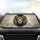 Lion Head Golden Emblem Piercing Golden Eyes Swirls Dust Motes Home Decor Gift Car Sunshade - 4