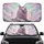 White Lion Pink Mane Golden Embellishments Celestial Sky - Fantasy Lover Gift Car Sunshade - 1