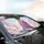 White Lion Pink Mane Golden Embellishments Celestial Sky - Fantasy Lover Gift Car Sunshade - 6