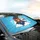Brown Bear Pilot Rabbit Aviator Gold Glasses Sky Stars - Everyday Adventure Gift Car Sunshade - 6