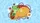 Green Frog in Golden Taco with Red Tomatoes Onion Rings - Frog Lover Gift Car Sunshade - 7