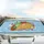 Green Frog in Golden Taco with Red Tomatoes Onion Rings - Frog Lover Gift Car Sunshade - 5