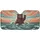Friendly Waving Brown Bear Ocean Waves Sky Sun Rays - Travel Essentials Car Sunshade - 3