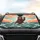Friendly Waving Brown Bear Ocean Waves Sky Sun Rays - Travel Essentials Car Sunshade - 4