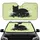Black Cat White Flowers Lime Green Leaves - Home Decor Gift for Cat Lover Car Sunshade - 1