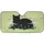 Black Cat White Flowers Lime Green Leaves - Home Decor Gift for Cat Lover Car Sunshade - 3