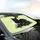 Black Cat White Flowers Lime Green Leaves - Home Decor Gift for Cat Lover Car Sunshade - 6
