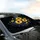 Sunflowers Indigo Golden Leaves Black Organic Floral Vines - Home Decor Gift Car Sunshade - 6