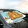 Orange Tabby Cats Driving Autumn Leaves Car - Road Trip Cat Lover Gift Car Sunshade - 6