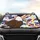 Bald Eagle American Flag Stars Stripes Clouds Lightning - Independence Day Gift for Veterans Car Sunshade - 4