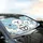 Two Fluffy Dogs Driving Paw Prints Star Clouds - Dog Lover Vehicle Gift Car Sunshade - 6