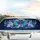 Blue Butterfly Cherry Blossom Foliage Filigree - Nature Inspired Home Decor Gift Car Sunshade - 5