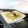 Striped Bumblebee Yellow Chrysanthemum Flowers - Wildlife Lover Gift Car Sunshade - 6