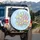 Pink Yellow Purple Spring Tulips White Flowers Greenery - Seasonal Home Decor Gift Spare Tire Cover - 3