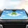 Cheerful Green Frog Fluffy Clouds Sky Whimsical Stars - Frog Lover Wildlife Gift Car Sunshade - 4