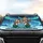 Wolf Family Santa Hats Northern Lights Winter - Holiday Gift for Wildlife Lovers Car Sunshade - 4