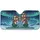 Wolf Family Santa Hats Northern Lights Winter - Holiday Gift for Wildlife Lovers Car Sunshade - 3