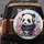 Baby Panda Golden Headphones Pink Peony Blue Flowers - Home Decor Gift for Panda Lover Spare Tire Cover - 5