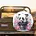 Baby Panda Golden Headphones Pink Peony Blue Flowers - Home Decor Gift for Panda Lover Spare Tire Cover - 2