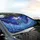 Three Leaping Dolphins Ocean Waves Full Moon Cosmic Night Sky Clouds - Ocean Lover Gift Car Sunshade - 6