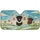 Five Open Mouth Dogs Paw Prints Bone Floral Wavy Lines Sky Clouds Hills - Dog Lover Gift Car Sunshade - 3