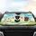 Five Open Mouth Dogs Paw Prints Bone Floral Wavy Lines Sky Clouds Hills - Dog Lover Gift Car Sunshade - 4
