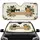 Curious Cats Floral Leaves Wooden Plank - Rustic Home Decor Gift for Cat Lover Car Sunshade - 1
