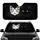 Black White Cat Faces Amber Eyes Charcoal Gold Swirl - Home Decor Gift for Cat Lover Car Sunshade - 1