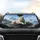 Majestic White Lion Resting on Rugged Dark Rocky Mountain Peaks - Wildlife Lover Gift Car Sunshade - 4