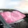 Vibrant Fuchsia Rose Pink Glitter Sparkling Light - Everyday Vehicle Accessory Car Sunshade - 6