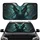 Ancient Dragon Face Glowing Teal Green Eyes Bone Horns - Fantasy Lover Car Decor Gift Car Sunshade - 1