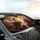 Pigs on a Steering Wheel Autumn Forest Road with Falling Leaves - Wildlife Lover Gift Car Sunshade - 6