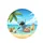 Dolphin Crab Snorkel Beach Ocean Palm Leaves Scene - Beach Lover Travel Decor Gift Spare Tire Cover - 4