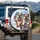 English Bulldogs Patriotic Winter Scene - Winter Holiday Gift for Dog Lovers Spare Tire Cover - 3