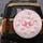 Blush Pink Silk Bows White Hearts Flowing Ribbons Swirling Patterns - Home Decor Gift Spare Tire Cover - 5