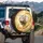 White Tiger Roaring Golden Swirls Stars - Wildlife Lover Gift Spare Tire Cover - 3