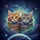 Realistic Fluffy Tabby Cats Cosmic Journey - Luminous Galaxy Home Decor Gift for Cat Lovers Spare Tire Cover - 6