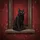 Confident Black Cat Vivid Yellow Eyes Wooden Window - Home Decor Gift for Cat Lover Spare Tire Cover - 6