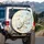 Delicate White Blossoms Green Leaves Branch Sky - Nature Lover Home Decor Gift Spare Tire Cover - 3