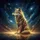 Golden Wolf Butterfly Stardust Cosmic Night Sky - Wildlife Lover Gift Spare Tire Cover - 6