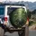 Green Tree Frogs Amber Eyes Mossy Rock Lush Foliage Tropical Jungle - Wildlife Lover Gift Spare Tire Cover - 3