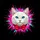 White Cat Blue Eyes Red Bow Tie Neon Pink Cyan Splatter Black Background - Cat Lover Gift Spare Tire Cover - 6