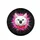 White Cat Blue Eyes Red Bow Tie Neon Pink Cyan Splatter Black Background - Cat Lover Gift Spare Tire Cover - 4