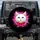 White Cat Blue Eyes Red Bow Tie Neon Pink Cyan Splatter Black Background - Cat Lover Gift Spare Tire Cover - 1