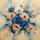 Realistic Blue White Peach Impasto Flowers - Home Decor Gift for Floral Lover Spare Tire Cover - 6