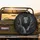 Majestic Male Lion Black Mane Orange Eyes Rugged Rock Mist Intense Gaze - Wildlife Lover Gift Spare Tire Cover - 2