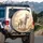 Majestic White Tiger Golden Ornate Celestial Clouds - Wildlife Lover Gift Spare Tire Cover - 3